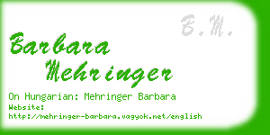 barbara mehringer business card